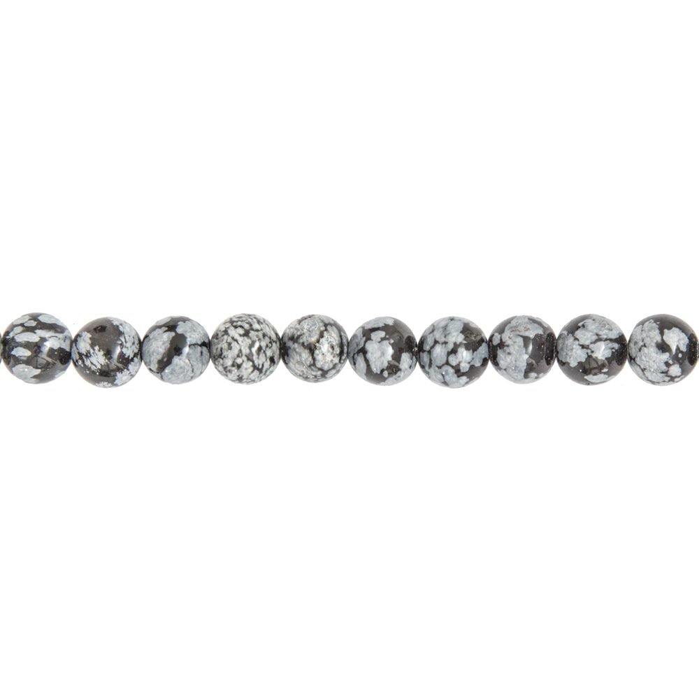 hilo obsidiana copo de nieve piedras bolas 8mm
