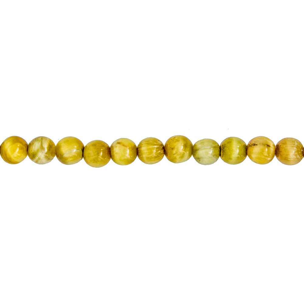 hilo ojo de tigre dorado piedras bolas 6mm