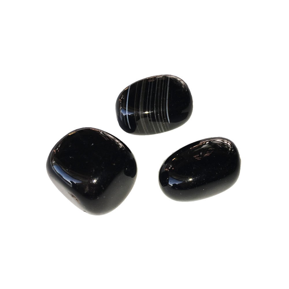 piedra rodada ágata negra