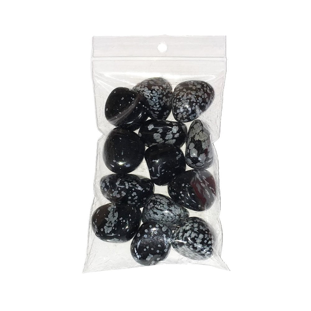 bolsa piedras rodadas obsidiana copo de nieve 250grs