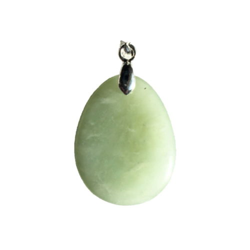 colgante jade verde piedra plana