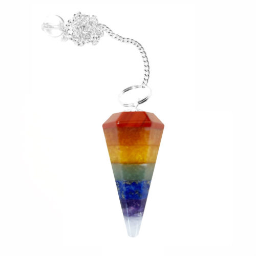 péndulo 7 chakras cono hexagonal