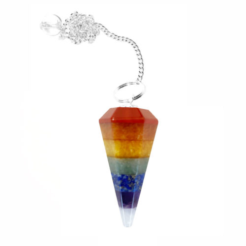 péndulo 7 chakras cono hexagonal