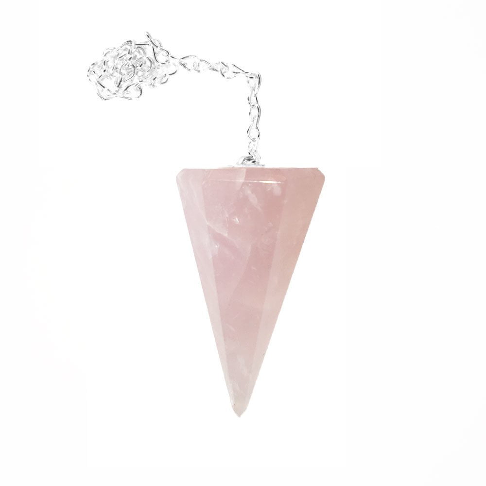 péndulo cuarzo rosa hexagonal