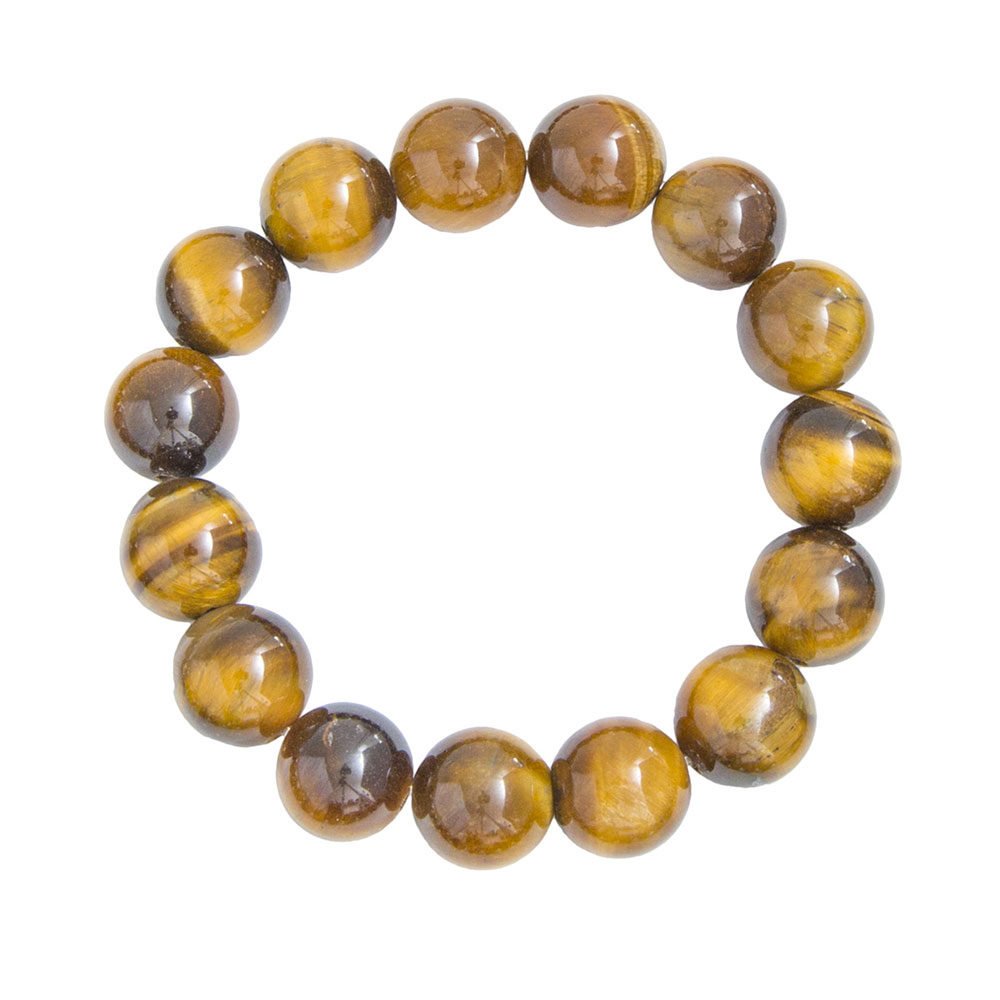 pulsera ojo de tigre piedras bolas 12mm