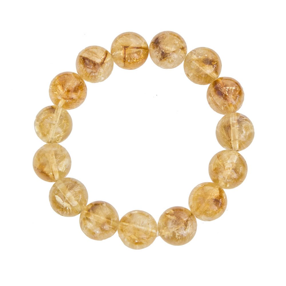 pulsera citrino piedras bolas 12mm
