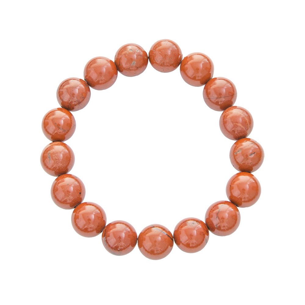 pulsera jaspe rojo piedras bolas 10mm
