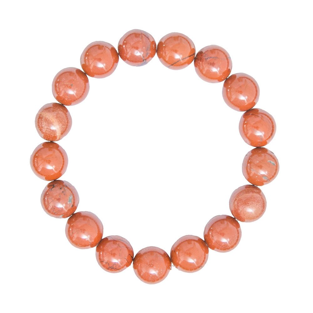 pulsera jaspe rojo piedras bolas 10mm