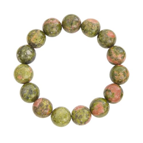 pulsera unakita piedras bolas 12mm