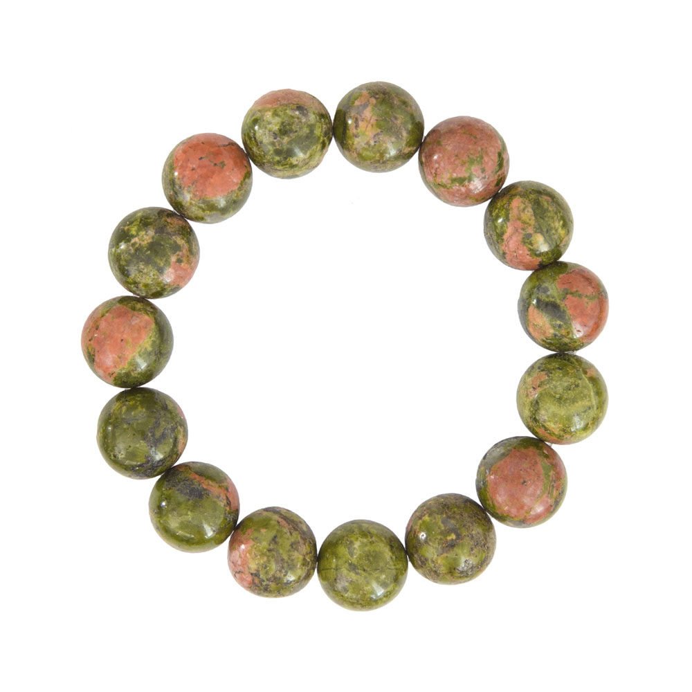 pulsera unakita piedras bolas 12mm
