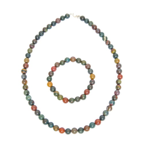 juego jaspe heliotropo piedras bolas 8mm