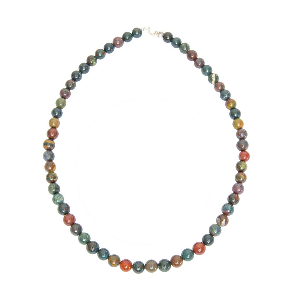 collar jaspe heliotropo piedras bolas 8mm