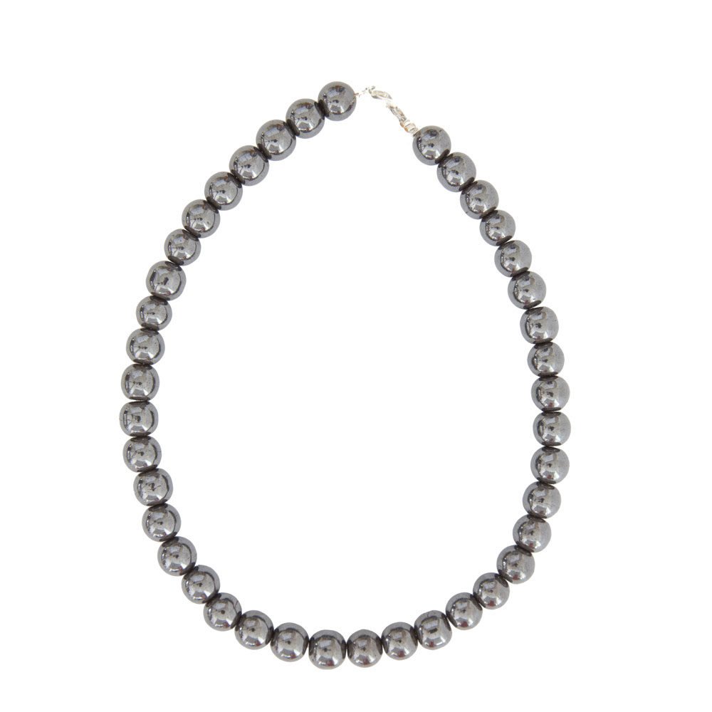 collar hematita piedras bolas 12mm