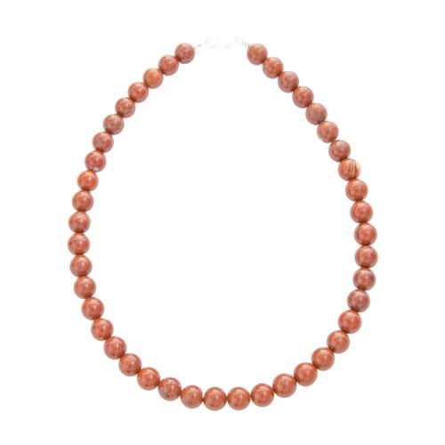 collar jaspe rojo piedras bolas 10mm