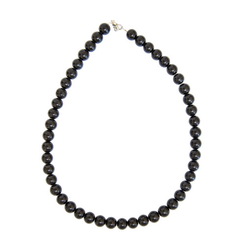 collar turmalina negra piedras bolas 10mm