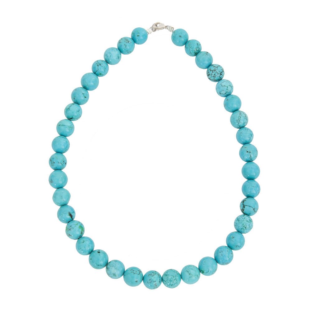 collar turquesa piedras bolas 12mm