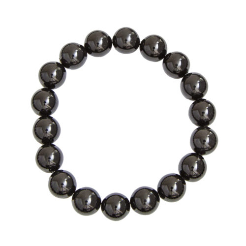 pulsera agata negra piedras bolas 10mm