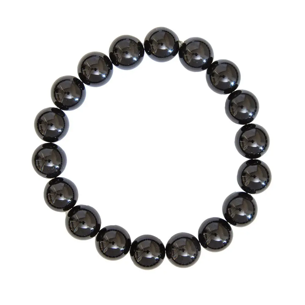 pulsera turmalina negra piedras bolas 10mm