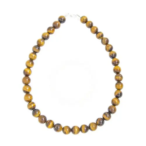 collar ojo de tigre piedras bolas 12mm