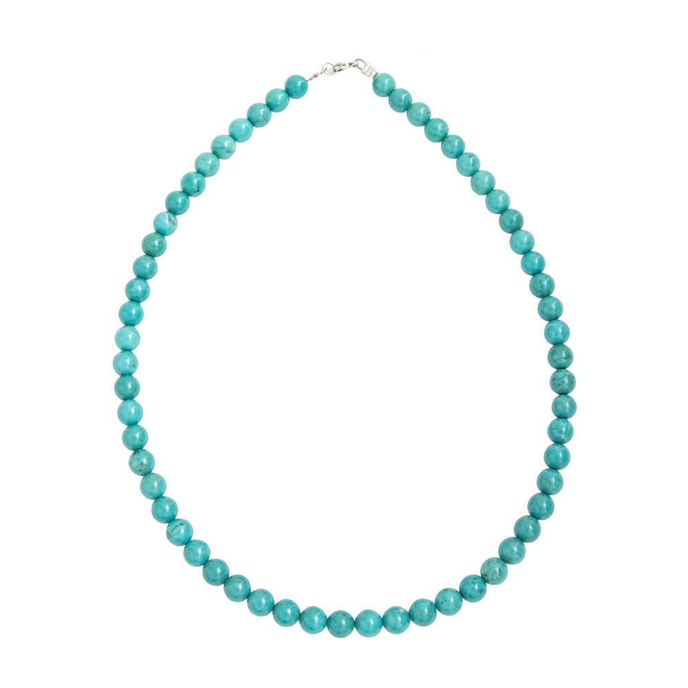 collar turquesa piedras bolas 8mm