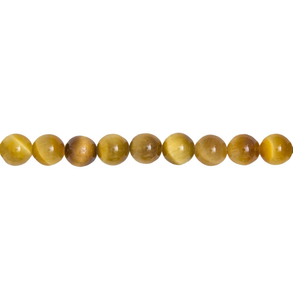 hilo ojo de tigre dorado piedras bolas 10mm