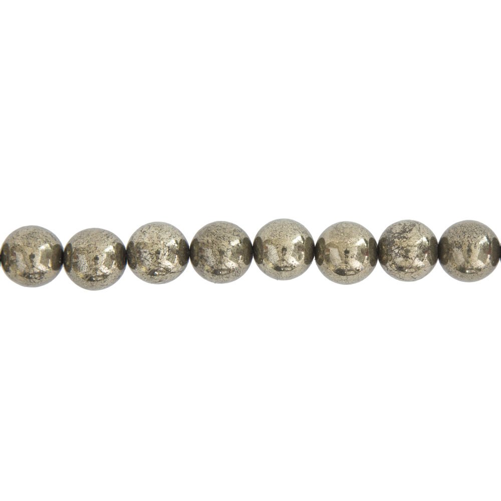 hilo pirita de hierro piedras bolas 12mm