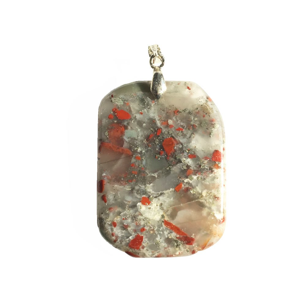 colgante jaspe heliotropo piedra plana