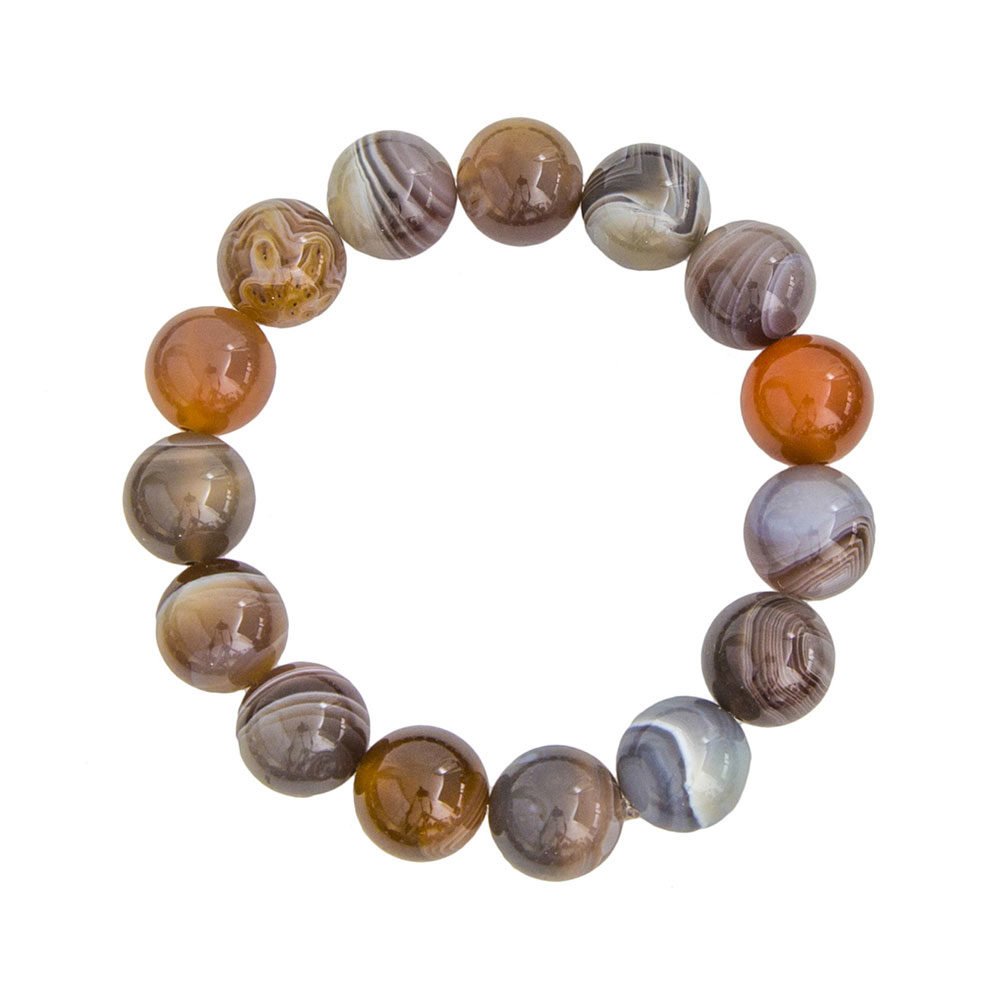 pulsera agata de botsuana piedras bolas 12mm
