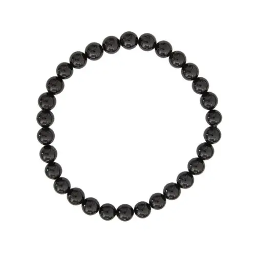 pulsera agata negra piedras bolas 6mm