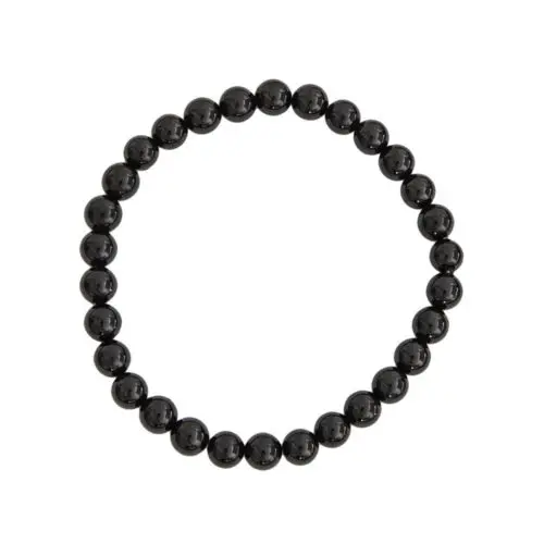 pulsera agata negra piedras bolas 6mm