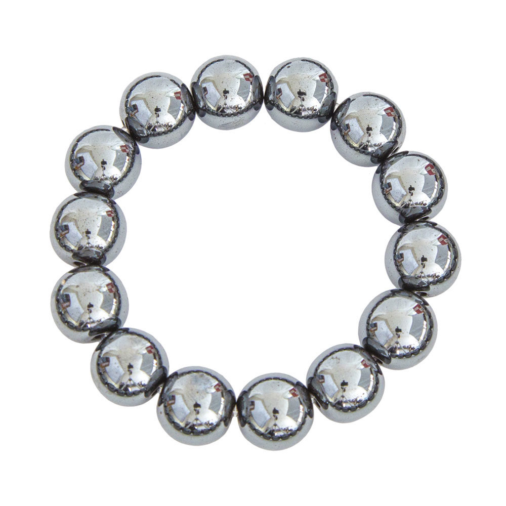 pulsera hematita en piedras bolas 14mm