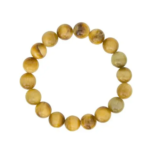 pulsera ojo de tigre dorado en piedras bolas 10mm