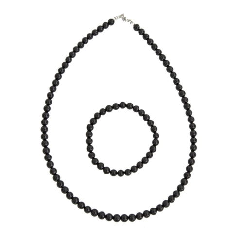 Juego ágata negra piedras bolas 6mm