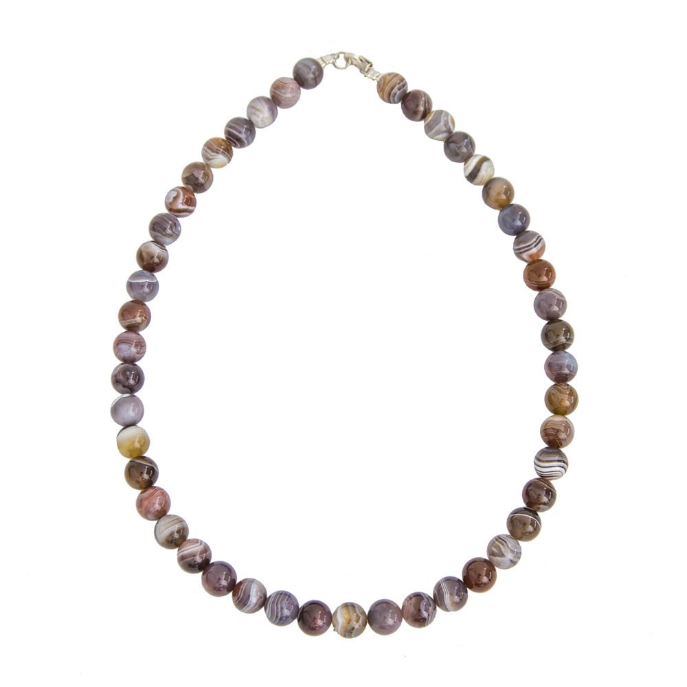 collar agata de botsuana piedras bolas 10mm