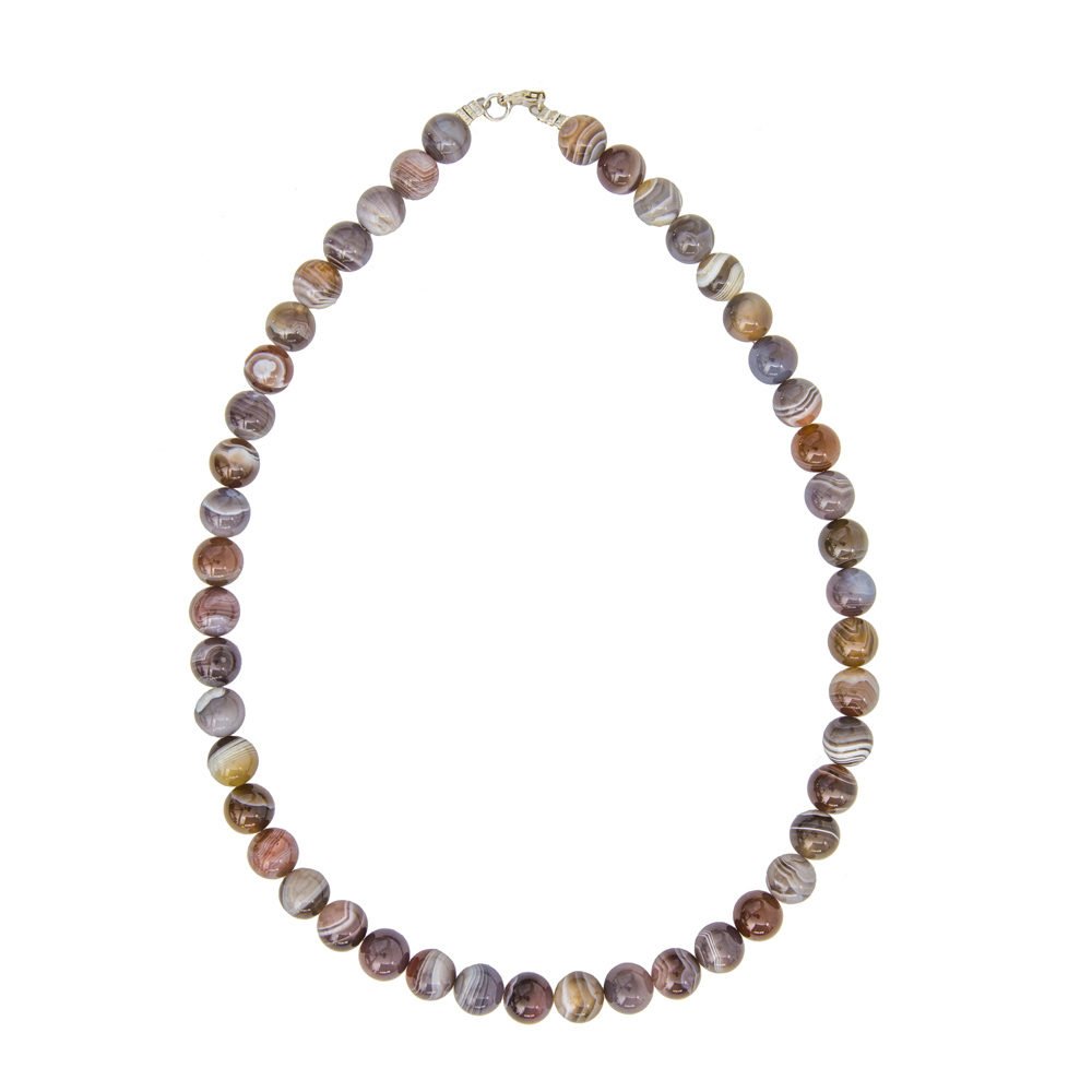 collar agata de botsuana piedras bolas 10mm