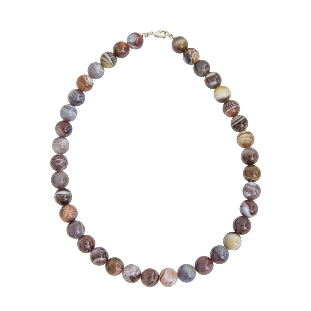 collar ágata de botsuana piedras bolas 12mm