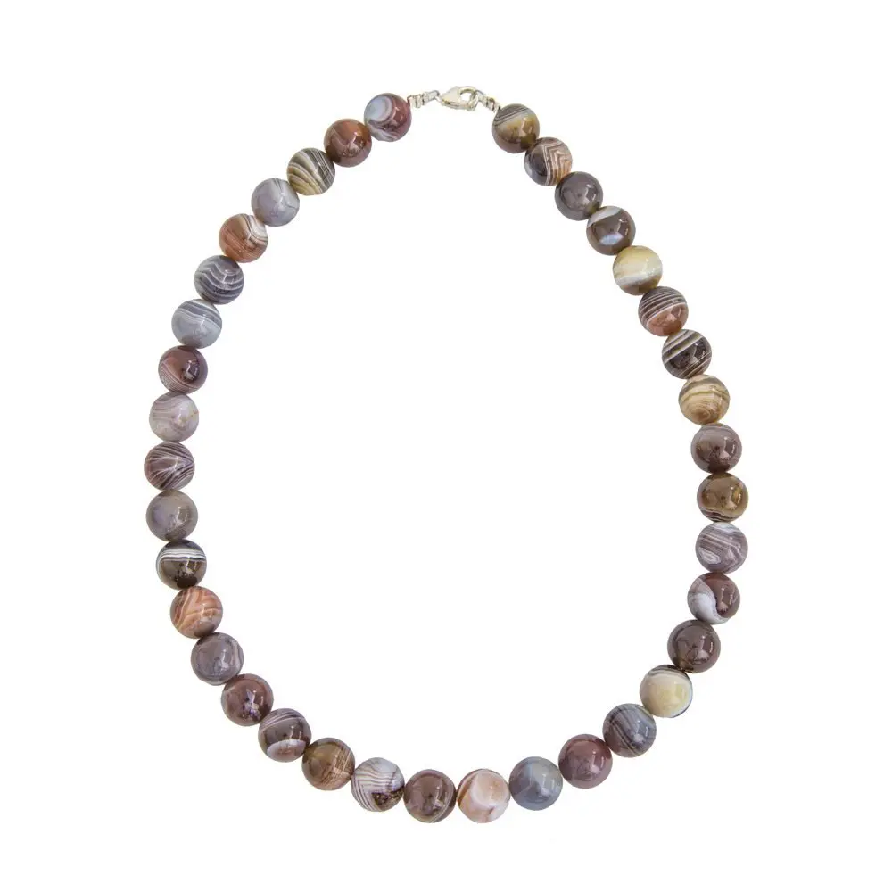 collar ágata de botsuana piedras bolas 12mm