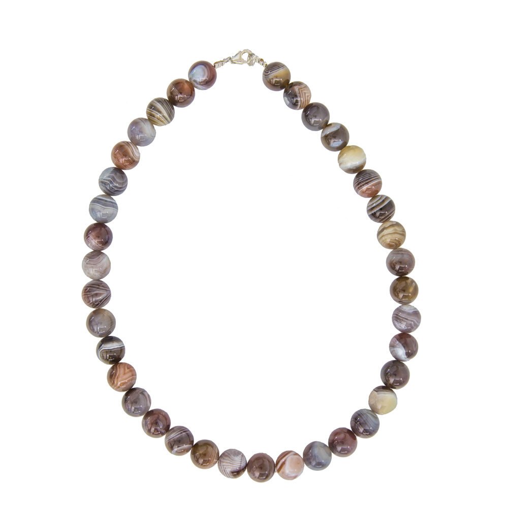 collar ágata de botsuana piedras bolas 12mm