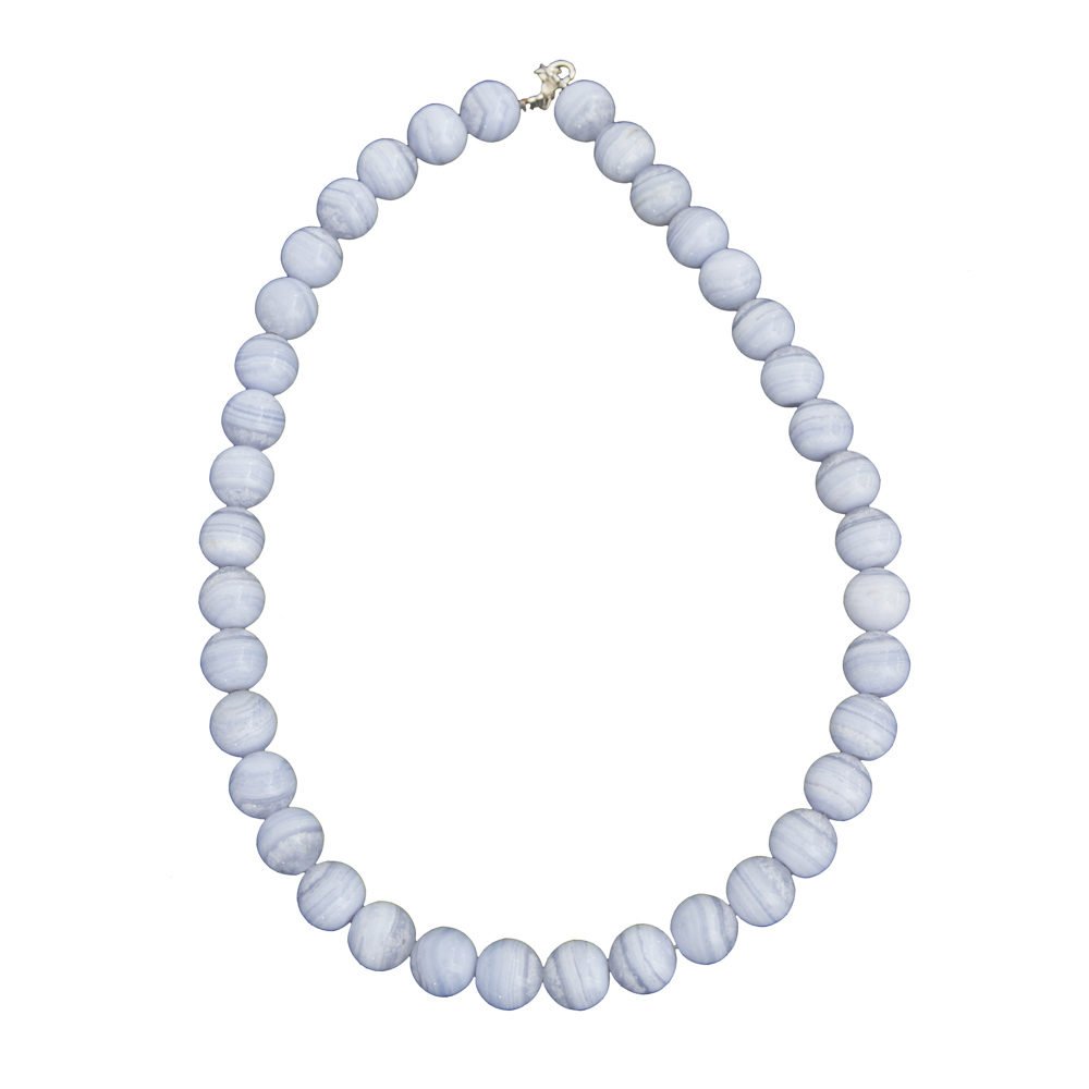 collar calcedonia piedras bolas 12mm