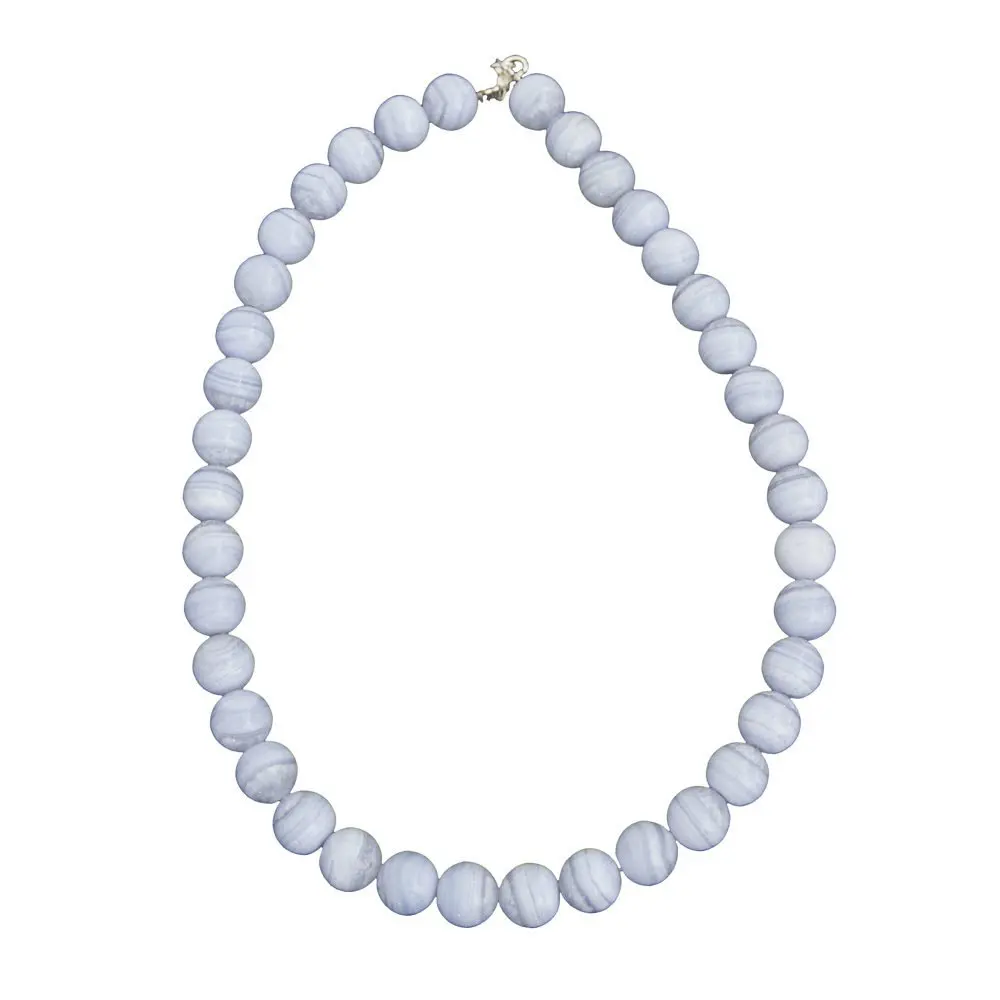 collar calcedonia piedras bolas 12mm