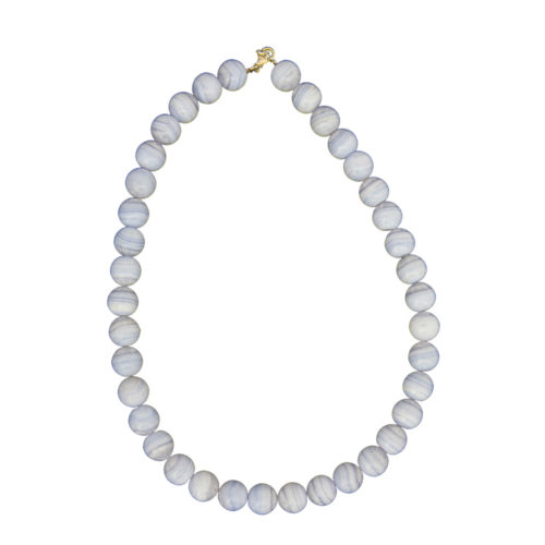 collar calcedonia piedras bolas 12mm