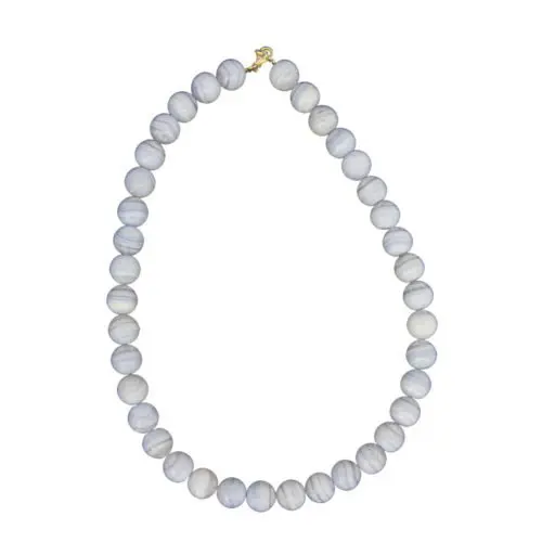 collar calcedonia piedras bolas 12mm