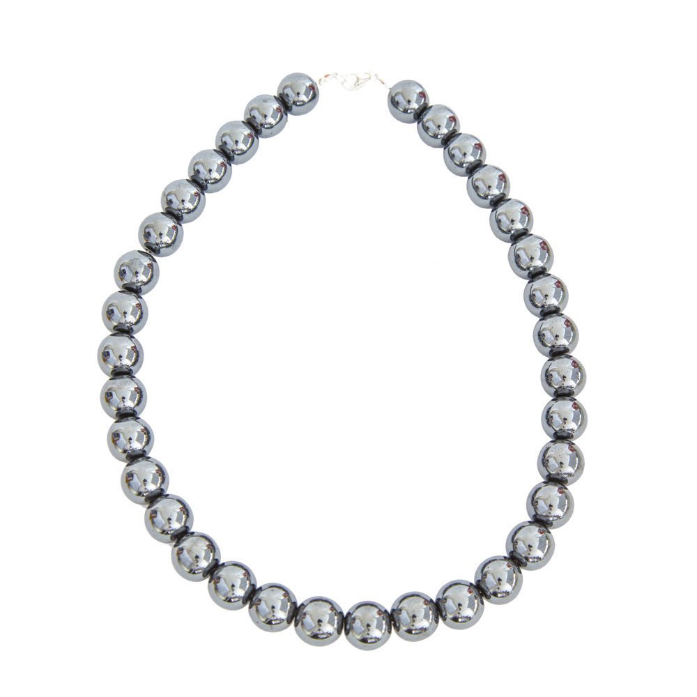 collar hematita piedras bolas 14mm