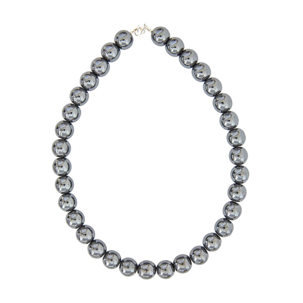 collar hematita piedras bolas 14mm