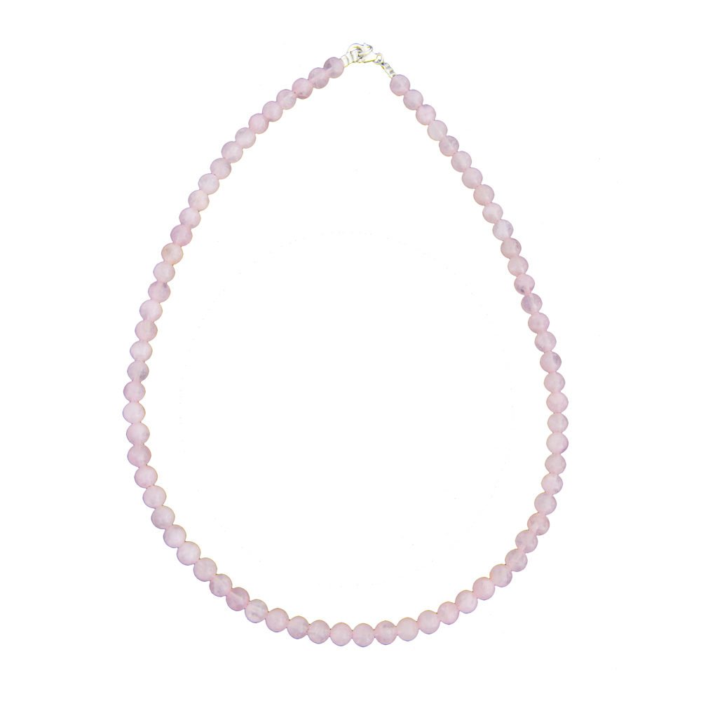 collar cuarzo rosa piedras bolas 6mm