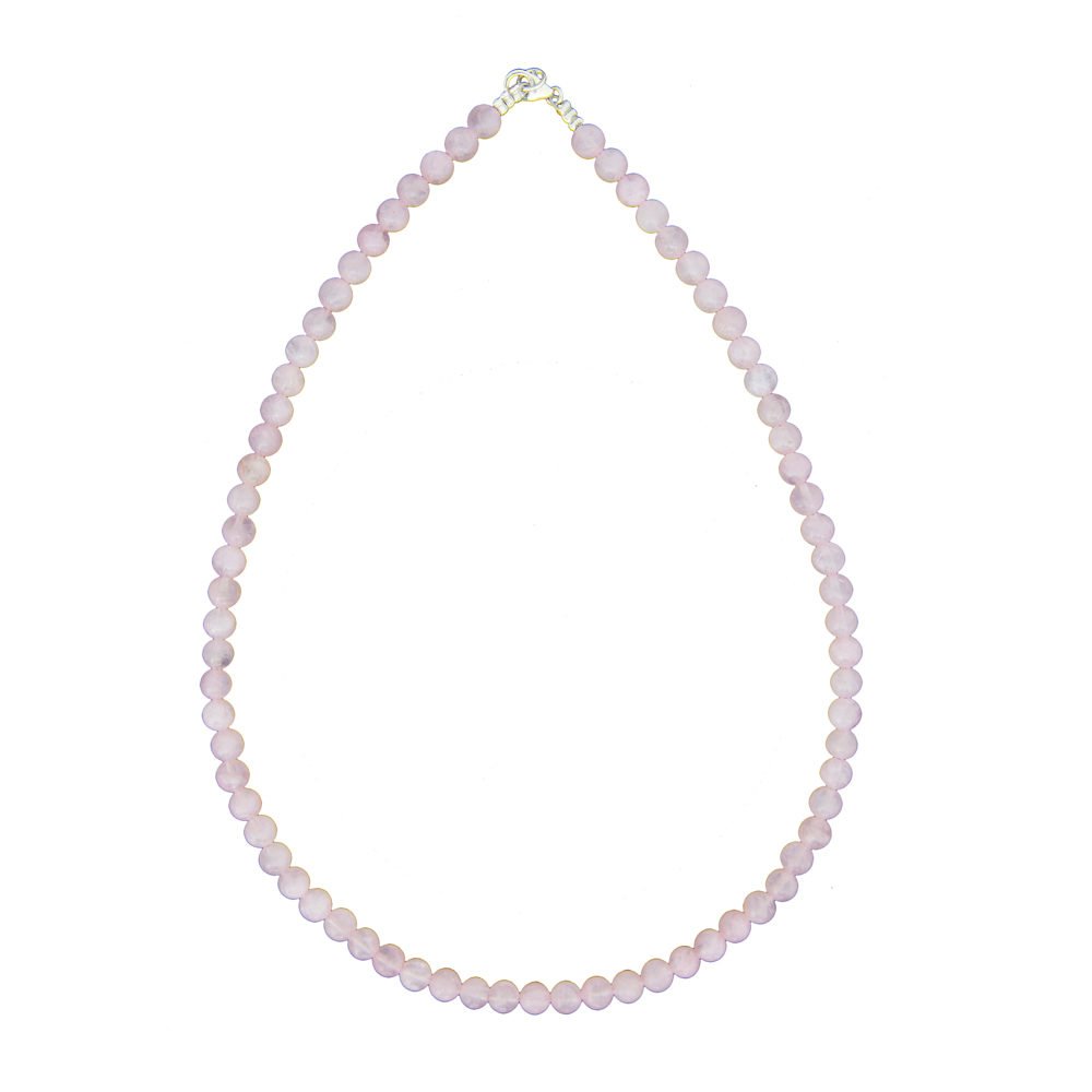 collar cuarzo rosa piedras bolas 6mm