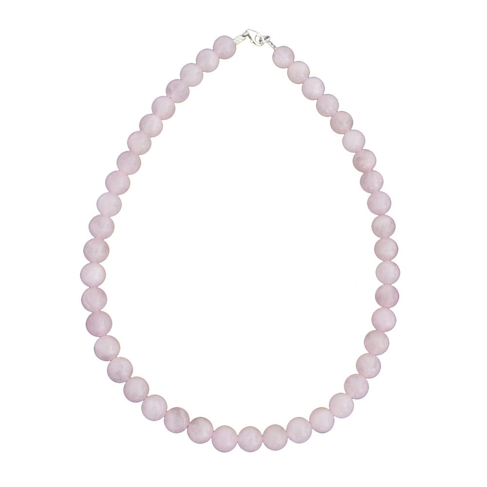 collar cuarzo rosa piedras bolas 10mm