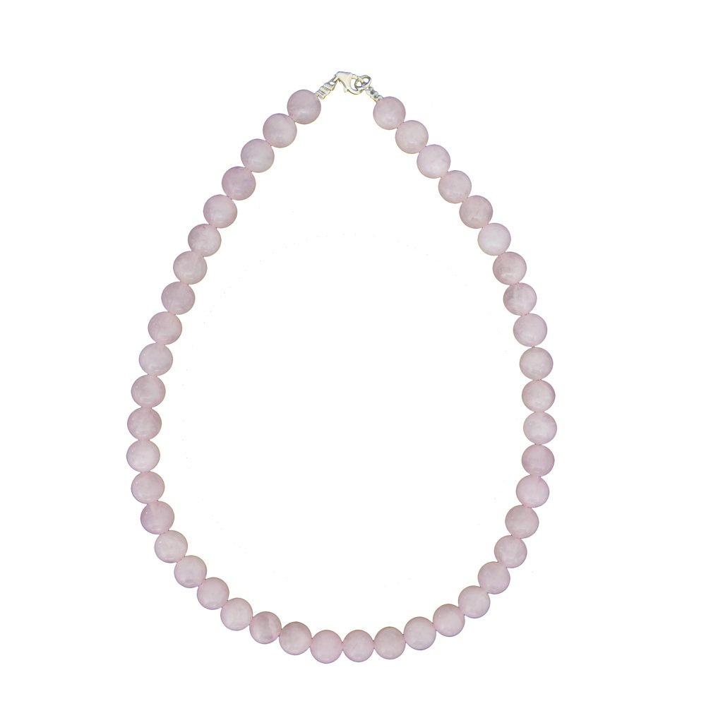 collar cuarzo rosa piedras bolas 10mm