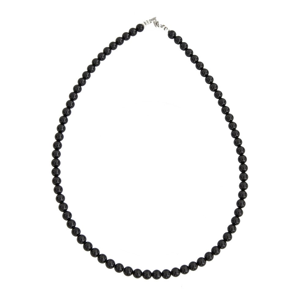 collar turmalina negra piedras bolas 6mm