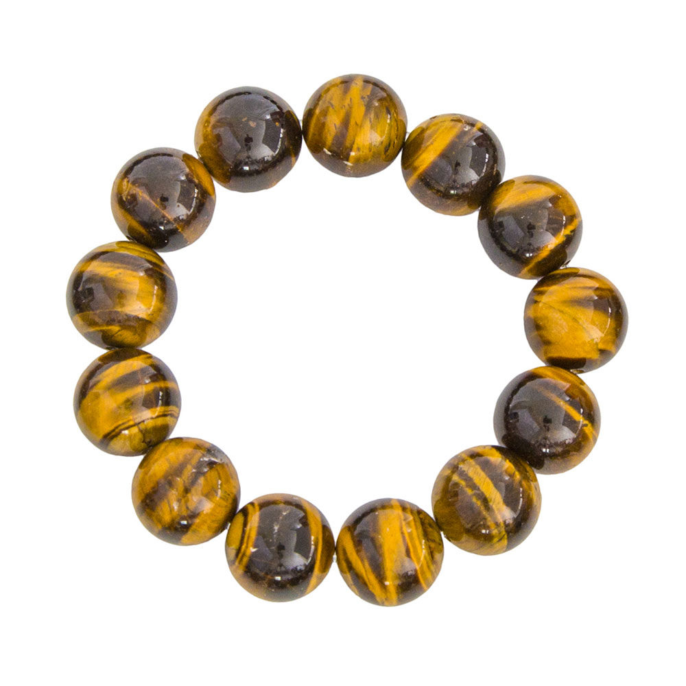 pulsera ojo de tigre bolas piedras bolas 14mm